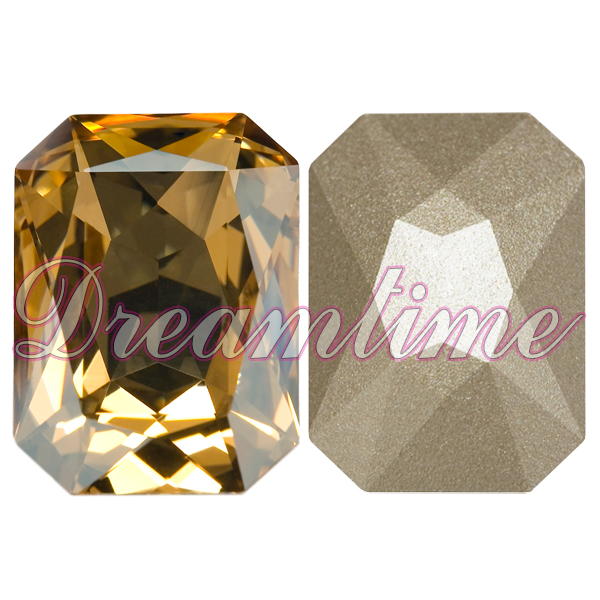 Swarovski 4627 Large Rectangle Octagon Fancy Stone Crystal Golden Shadow 27x18.5mm